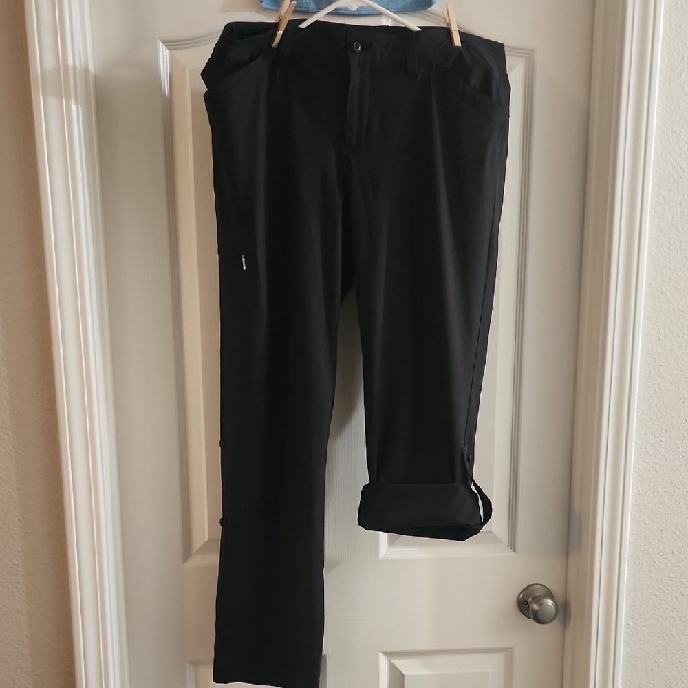 Eddie Bauer Convertible (Long To Capri) Hiking Pants, Size 14 Black